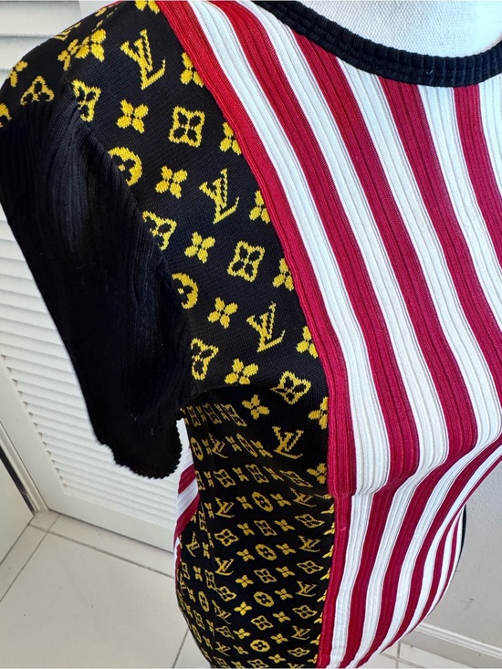 Louis Vuitton Dresses & Skirts - Louis Vuitton authentic Black, Yellow & Red Striped Monogram Knit dress size S